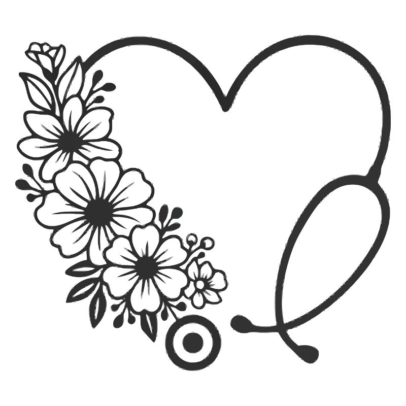 Conception de poussette en forme de cœur floral