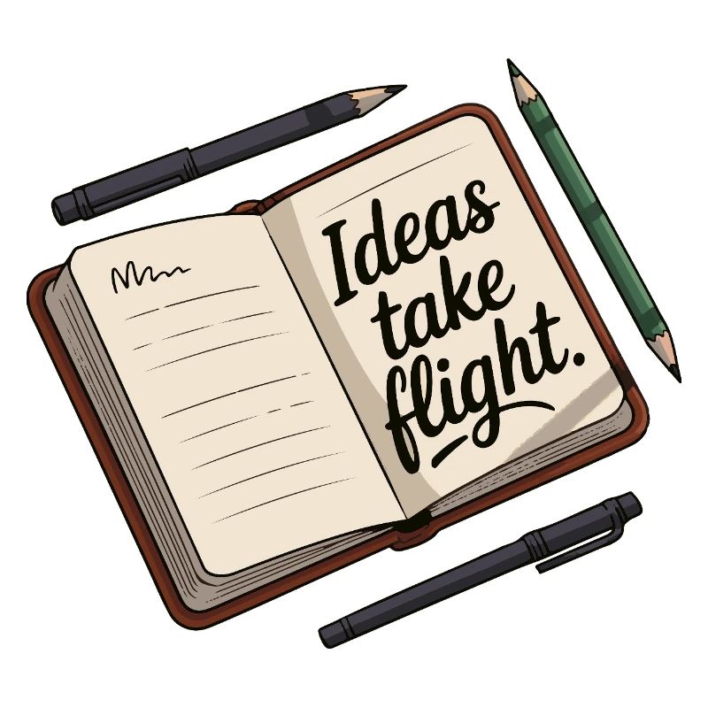 Conception de journal d'idées de vol inspirant