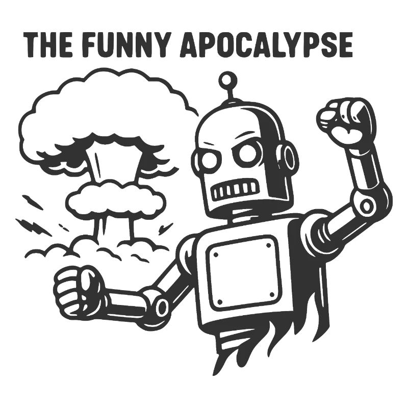 The funny apocalypse with retro robot