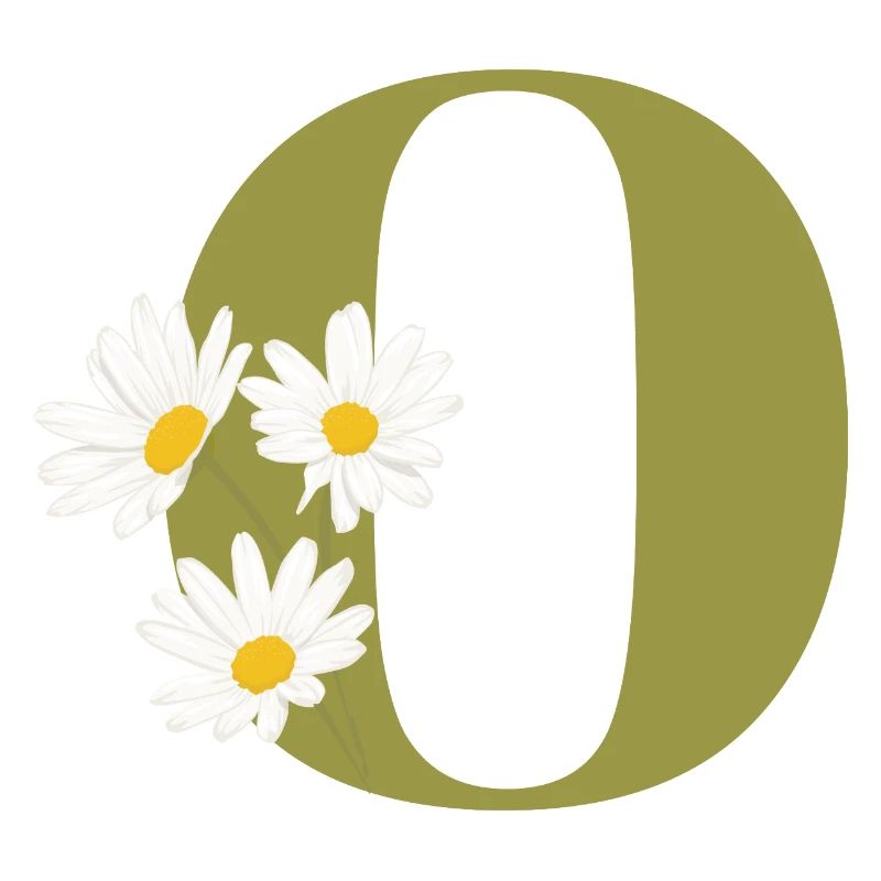 Buchstabe o Grüne Gänseblümchen
