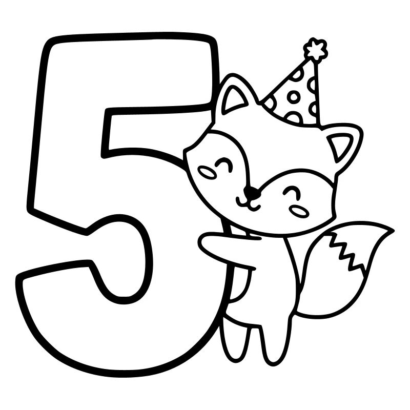 Party Fox avec illustration de dessin animé numéro 5