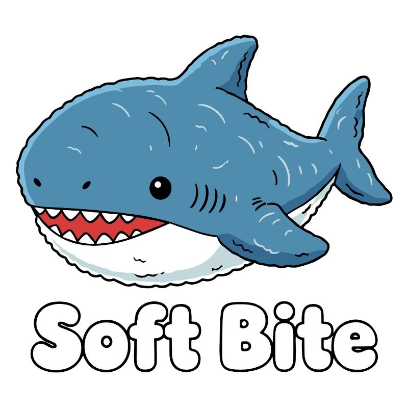 Morsure douce de requin de dessin animé : Requin mignon