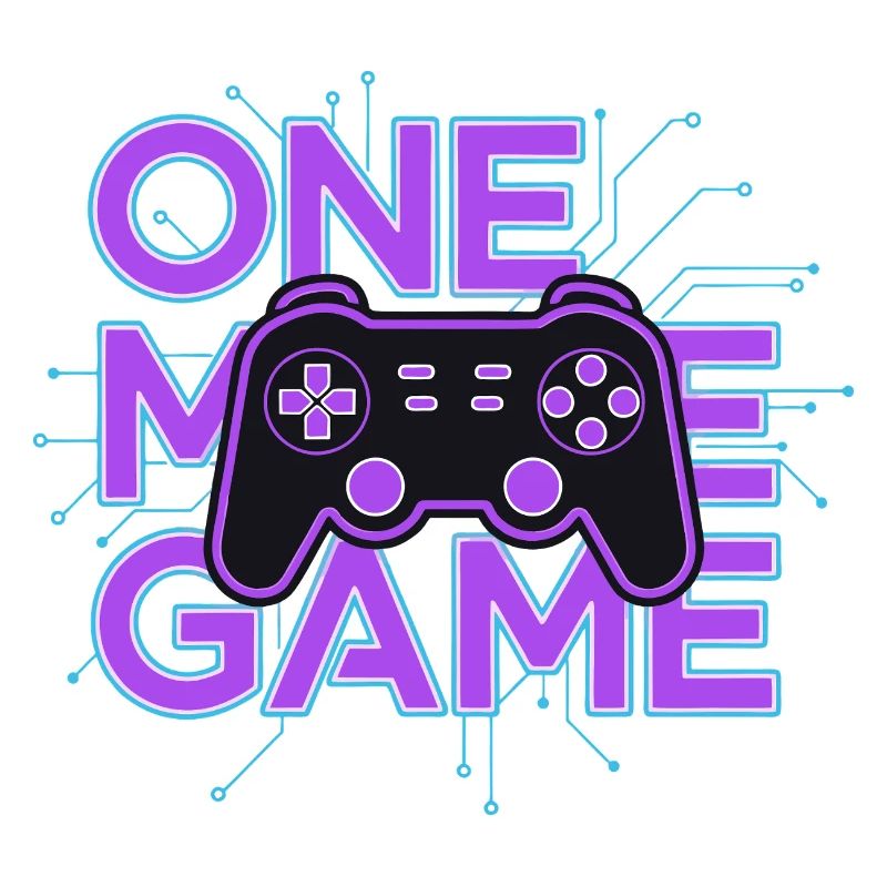 One Game Controller Neon Circuit