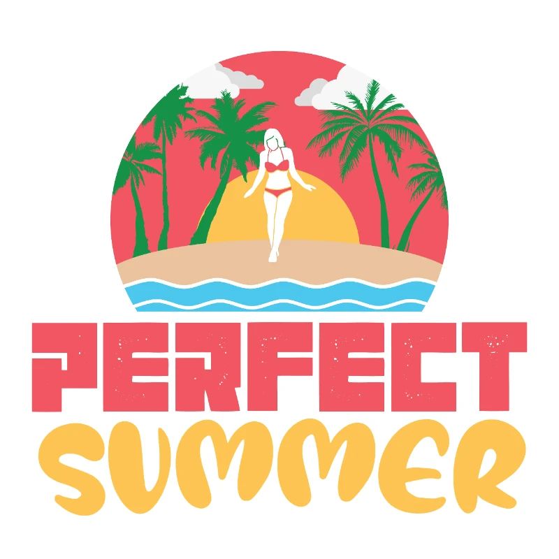 Design Rétro Parfait Summer Beach Sunset