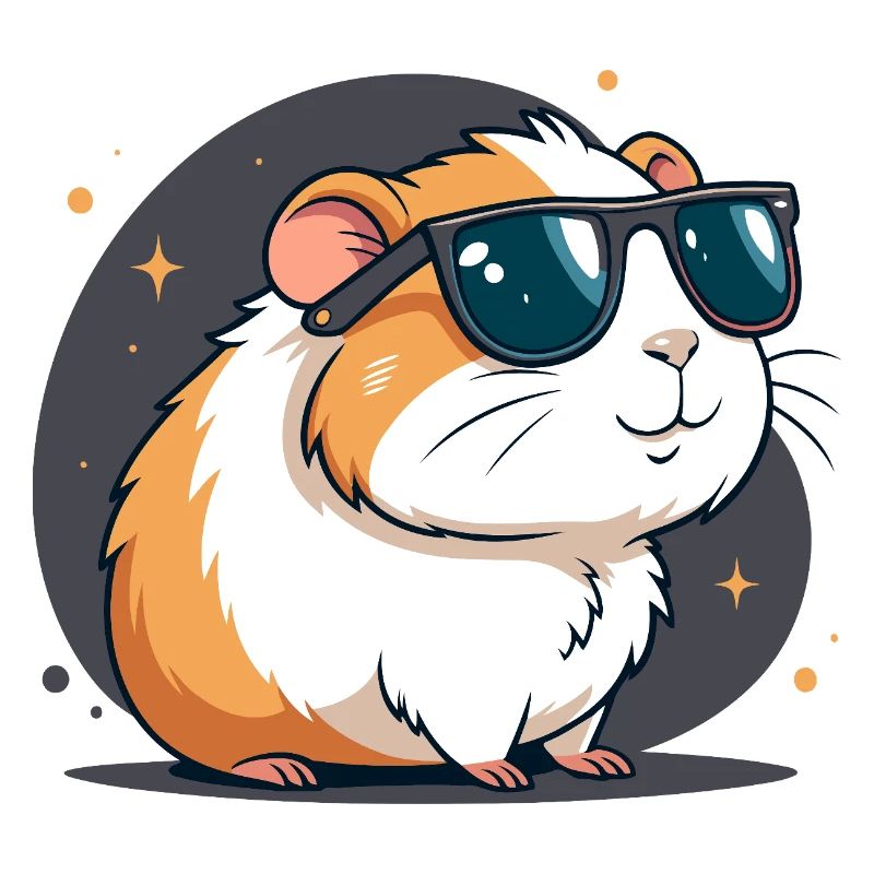 Cool hamster with dark glasses