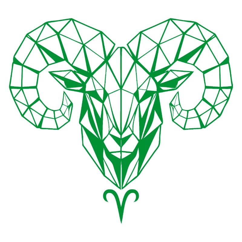 Geometric Ram Head Green