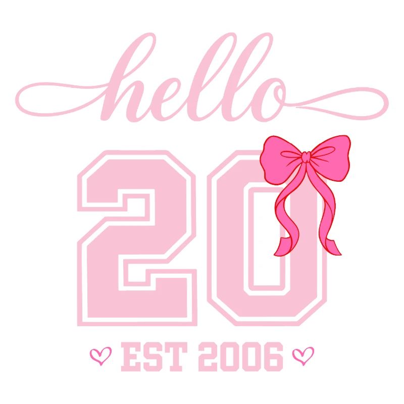 Hello 20 Est 2006 Women's Birthday Design