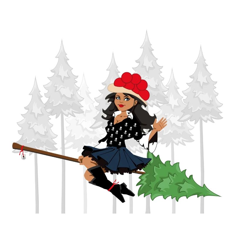 Modern Black Forest Witch Bollenhut Broom