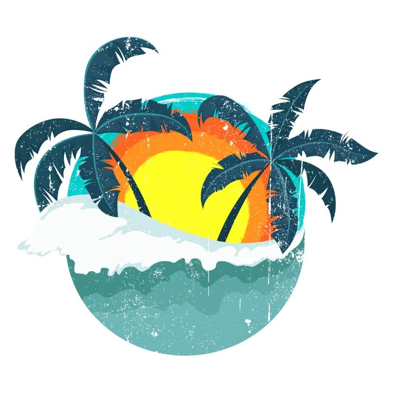 Tropical Sunset Palms Island