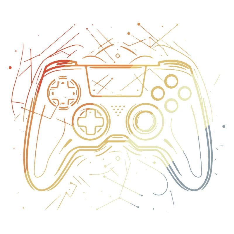 Gaming Controller Sketch Retro