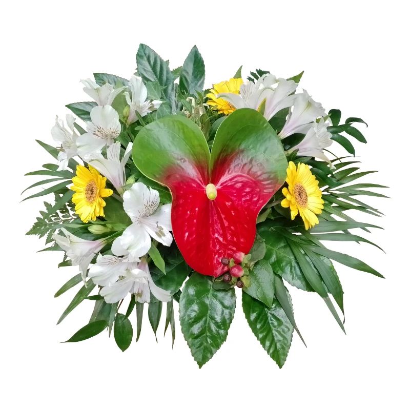 BOUQUET DE FLEURS À LA FLEUR DE FLAMANT ROSE