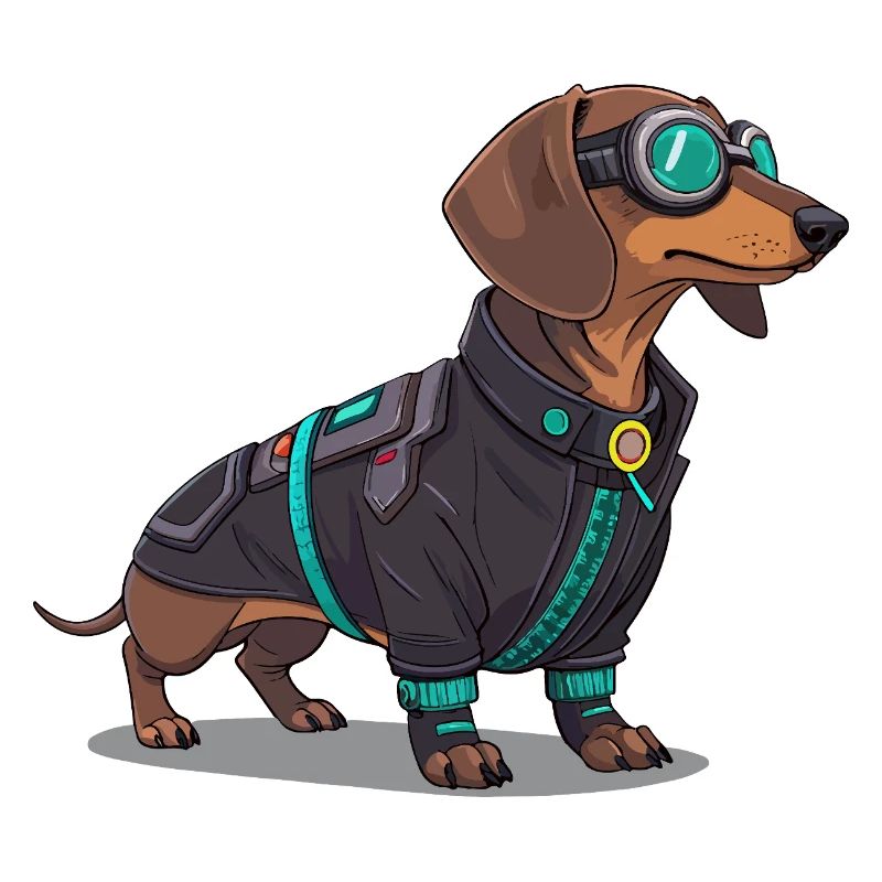 Cyberpunk Dog in Tech Suit