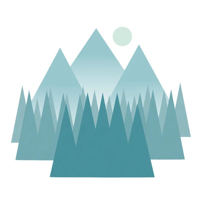 Paysage de montagne astral dans les tons bleus