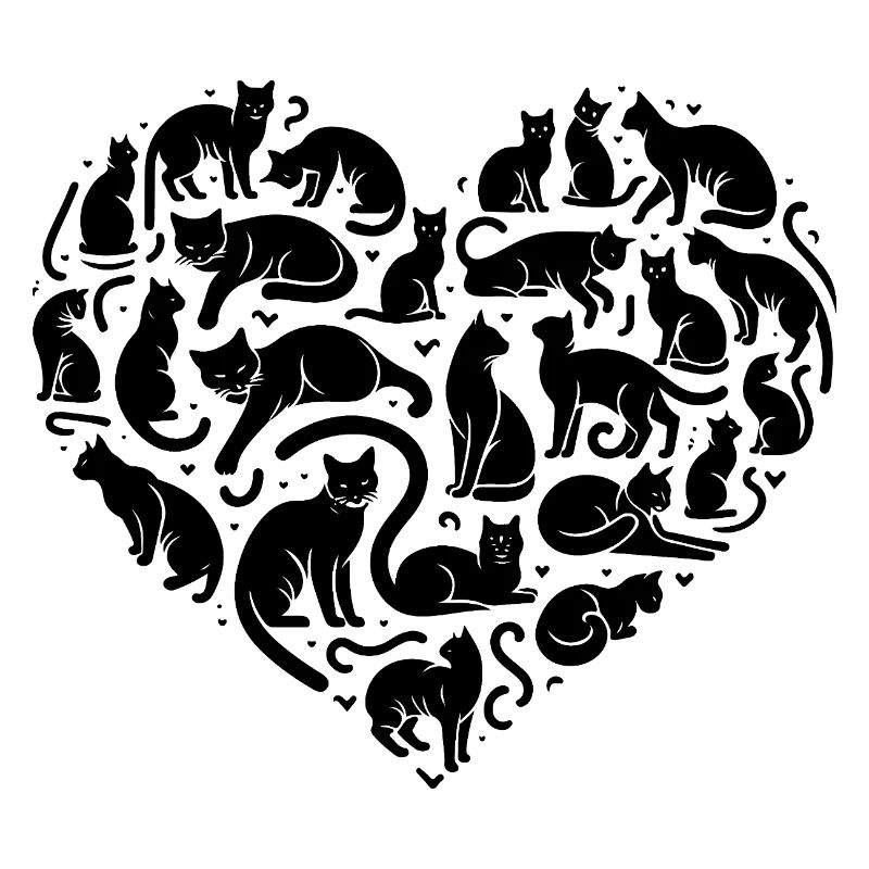 Cats Shape Love Heart