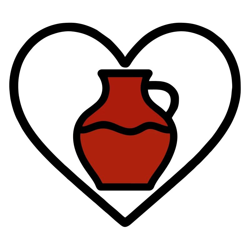 Ceramic Heart Vase Clay Creative Art