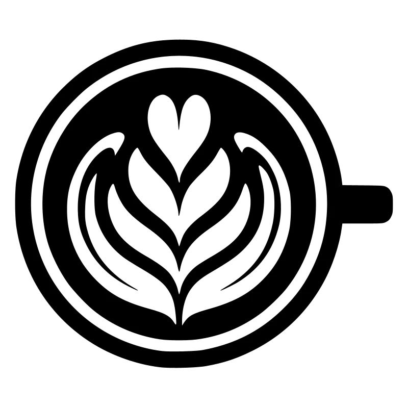 Coffee Love : Latte Art Heart Vector