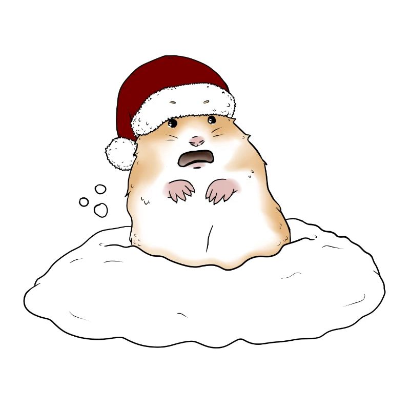 Weihnachtshamster im Schnee