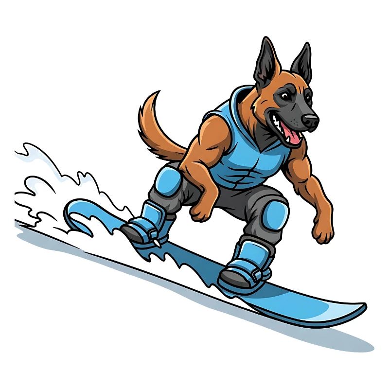 Surfer Dog German Shepherd Wave