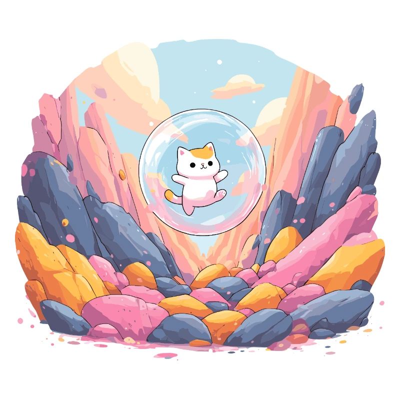 Boule de chat dans le canyon coloré