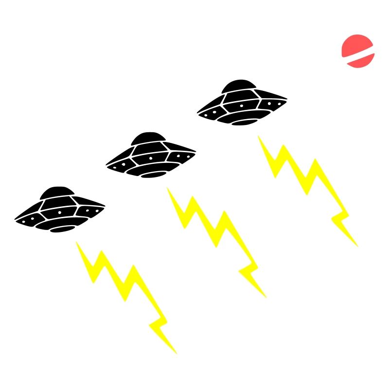 UFO Invasion Lightning Attack Alien Vector