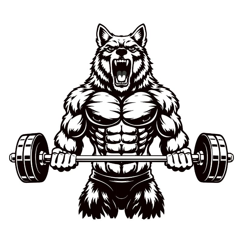 Powerful Wolf with Barbell