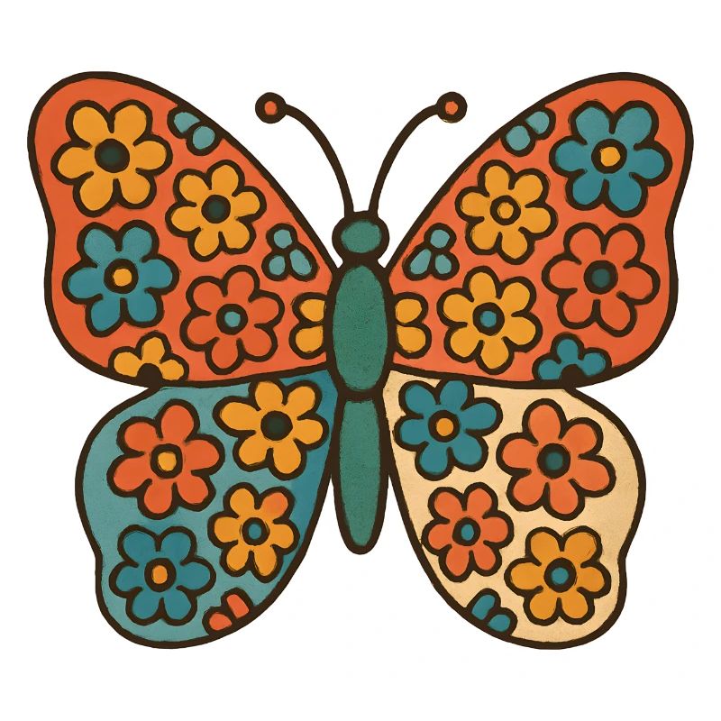 Butterfly with floral pattern