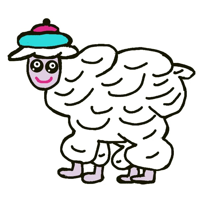 Cloud sheep with hat