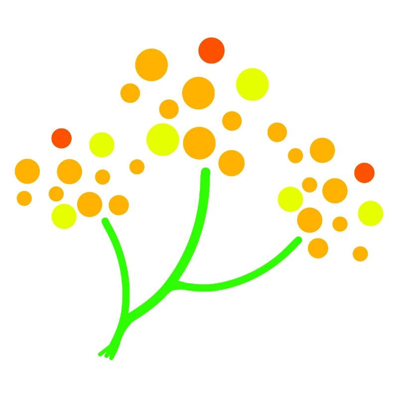 Neon Dotted Tree Burst