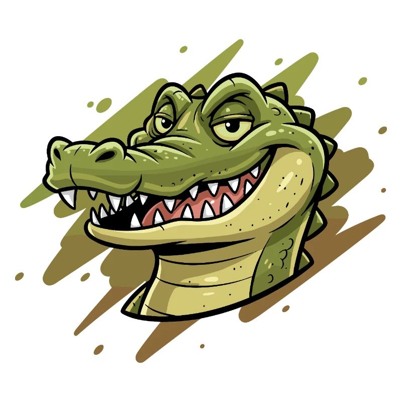 Tête de dessin animé crocodile