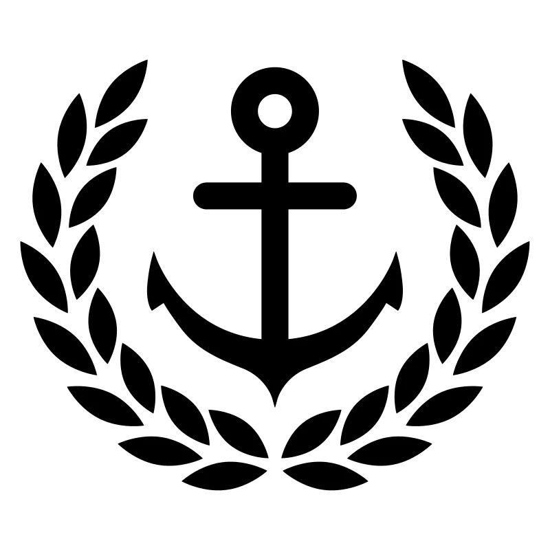 Anker mit Lorbeerkranz