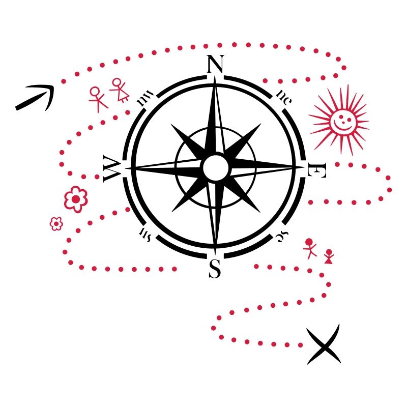 Large Compass with hiking map