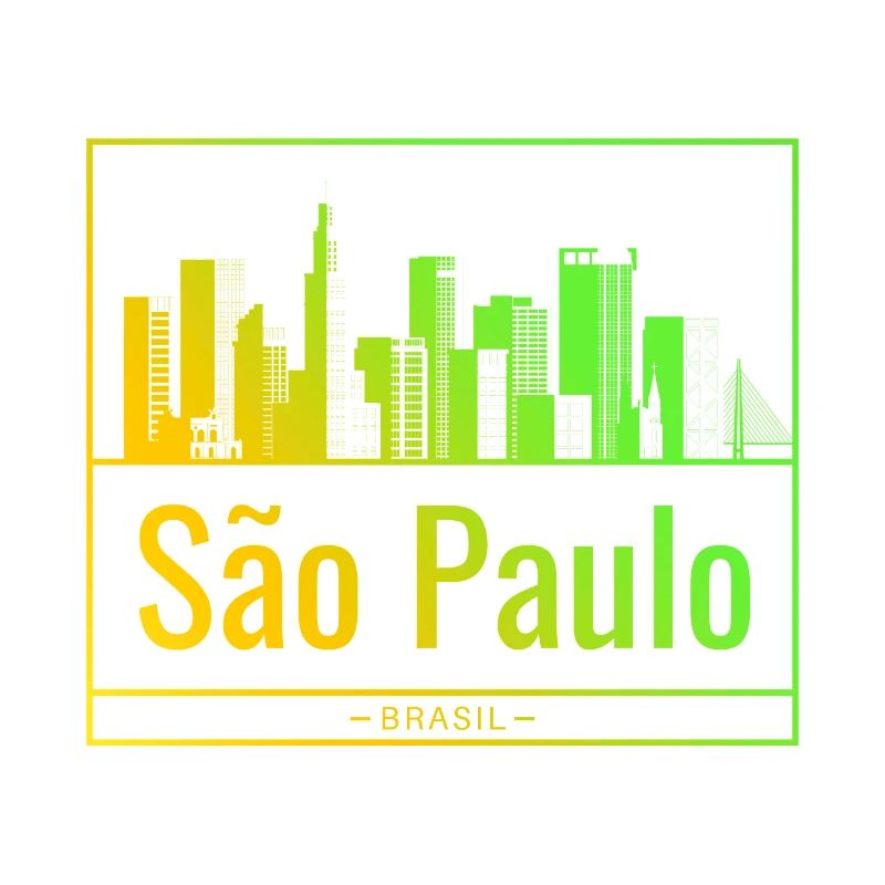 São Paulo skyline in neon gradient