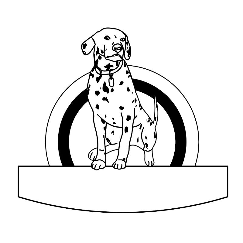 Dalmatiens dans un cercle avec champ d’écriture