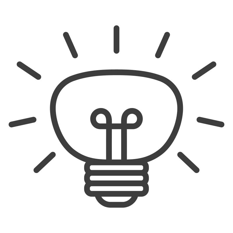 Glowing Light Bulb Line Icon