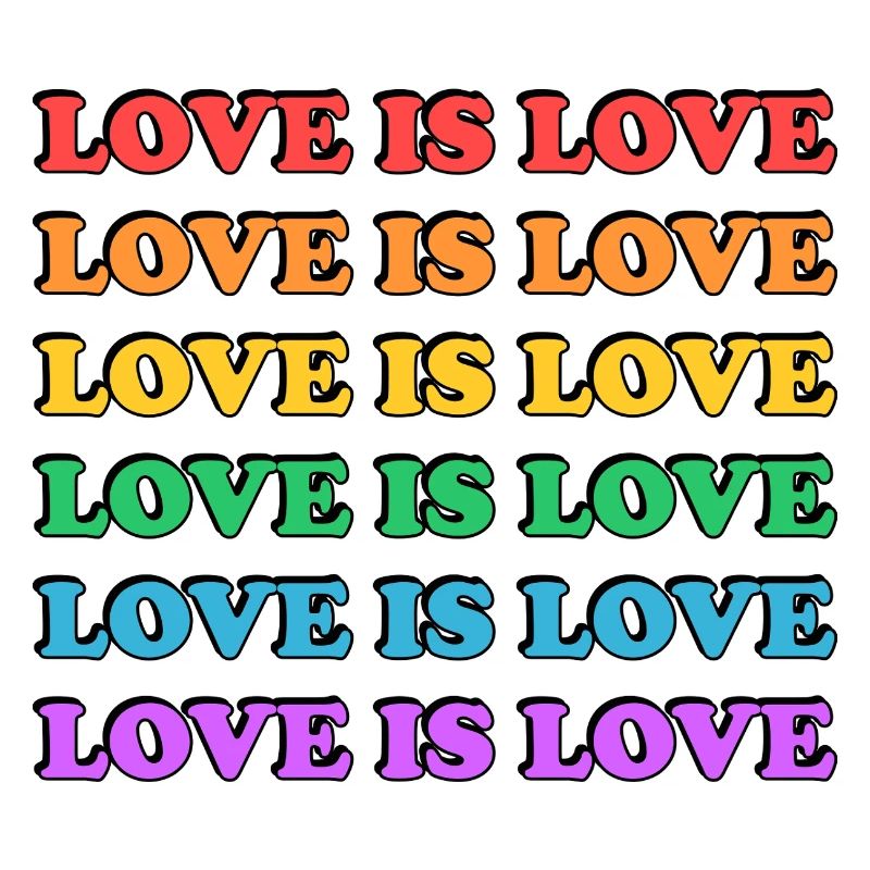 Rainbow  Live and Let Live Typography
