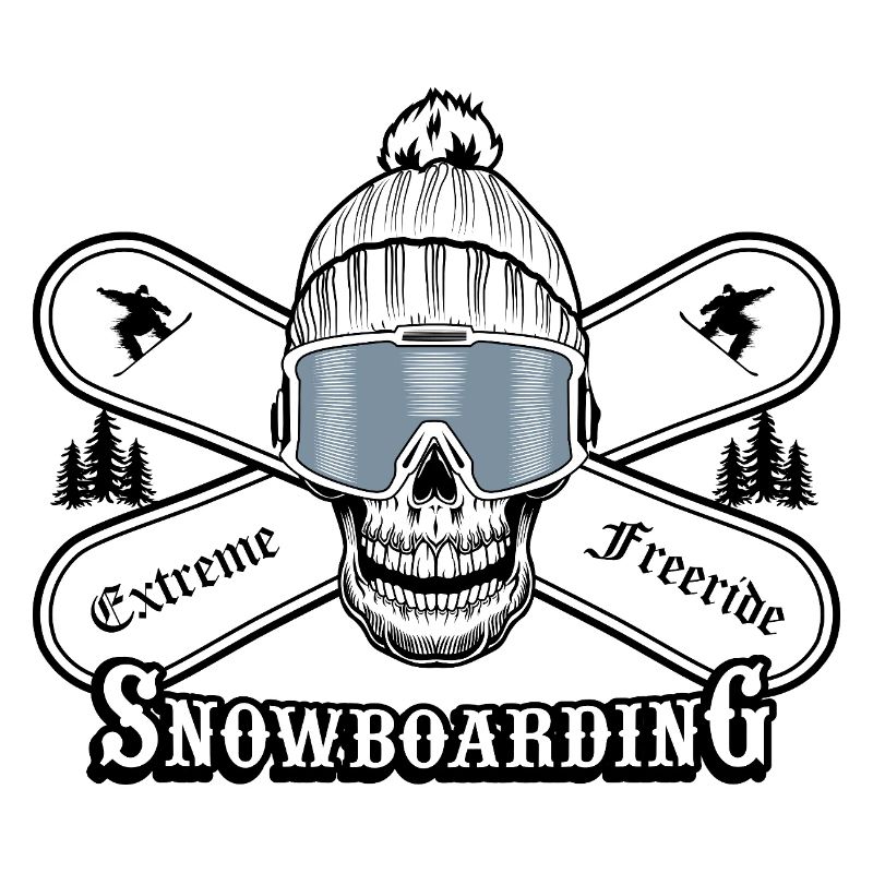 Graphique de crâne de snowboard