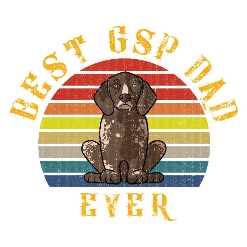 Best GSP Dad Ever German Shorthaired Pointer Retro