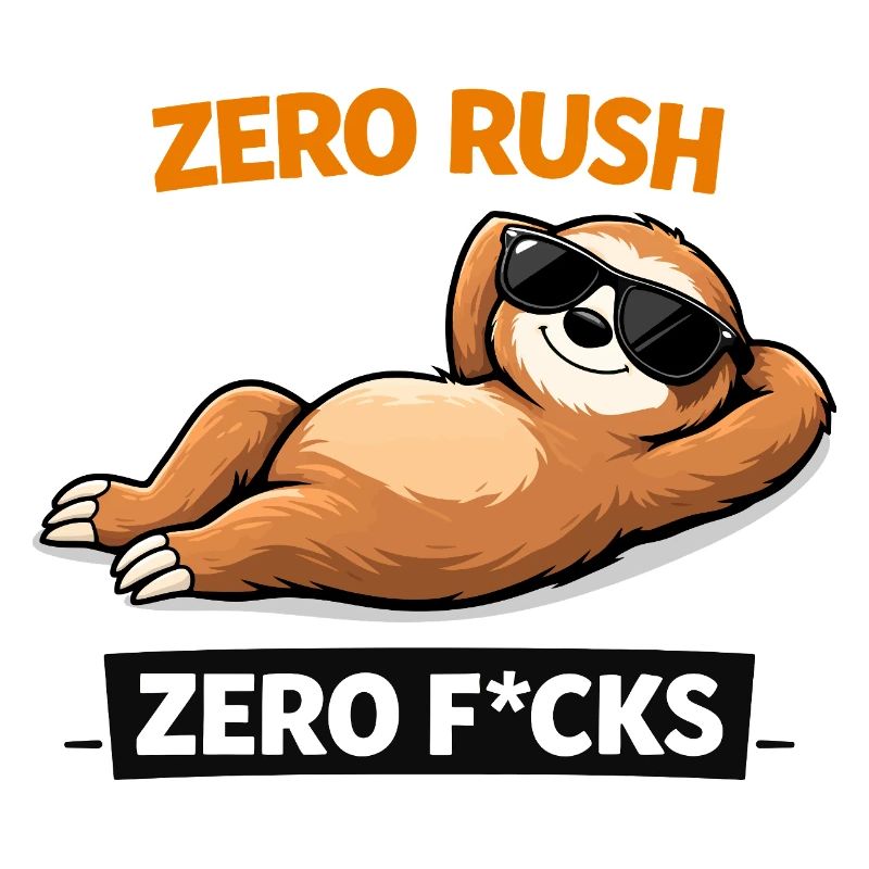 Zero Rush Sloth Chill Slogan