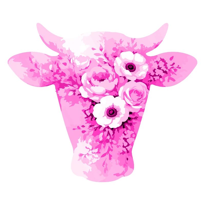 Kuh Silhouette Blumen