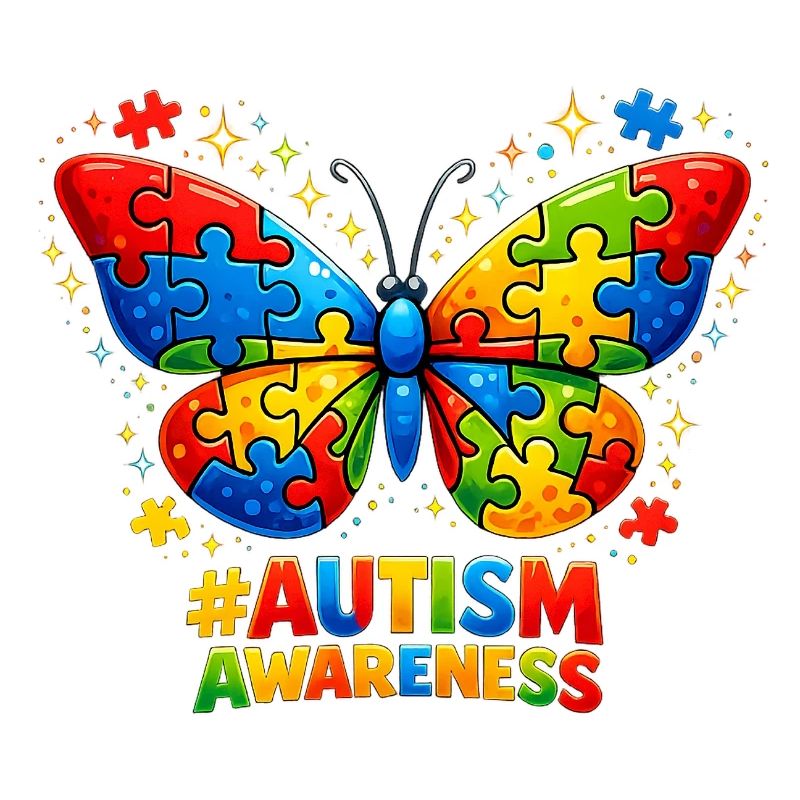 Autisme Papillon Couleur Puzzle Cadeau