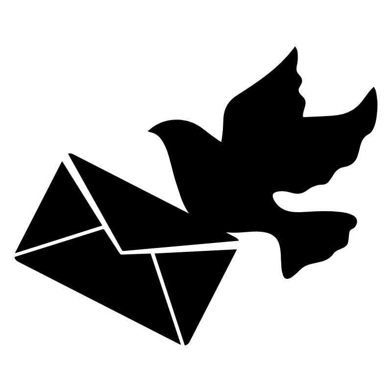 Carrier pigeon with a letter
