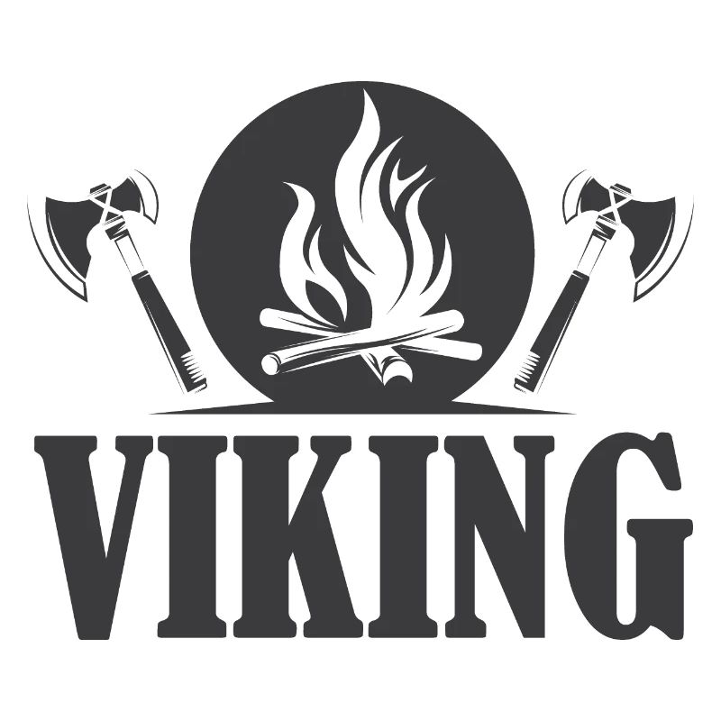 viking icon axe symbol fire graphic