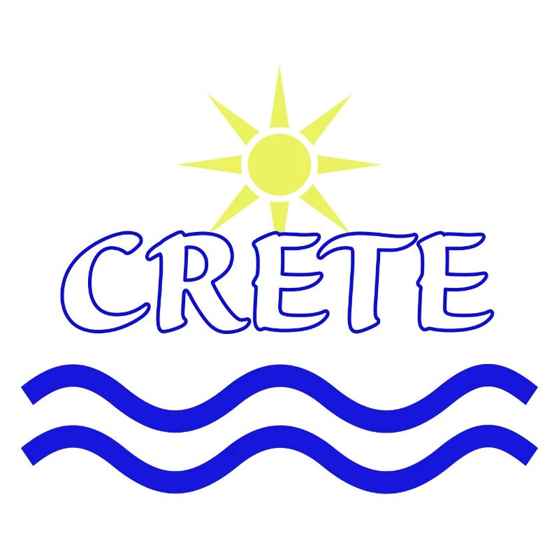 Conception de logo Soleil et mer Crète