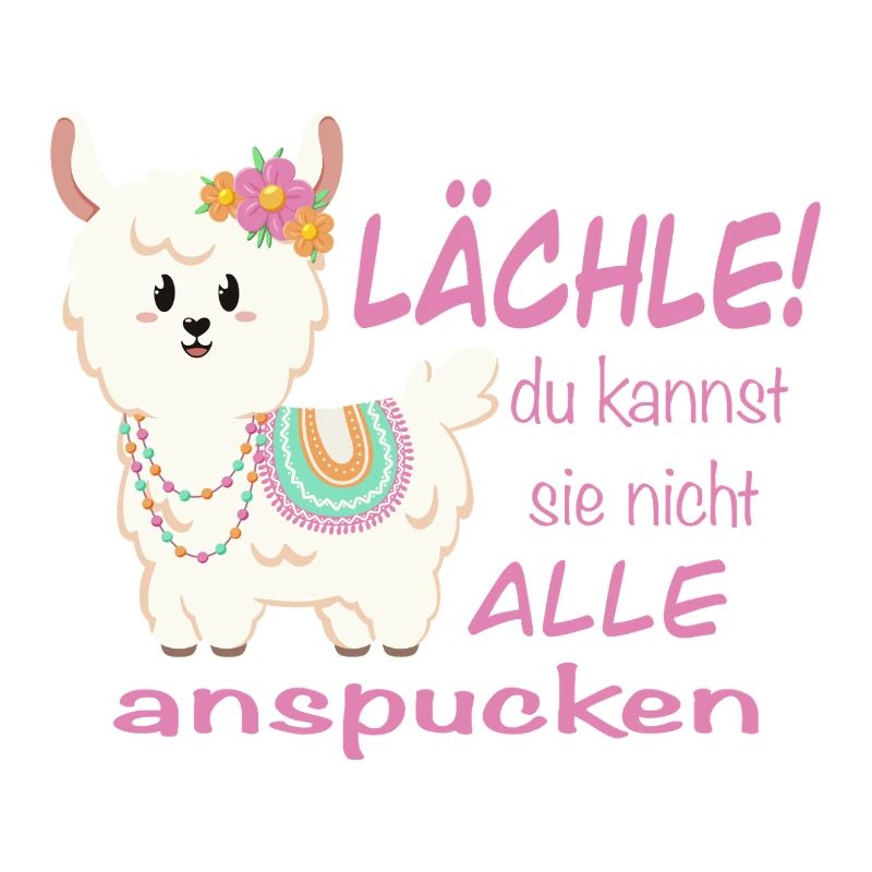 Lama Lächle! lustiger Spruch