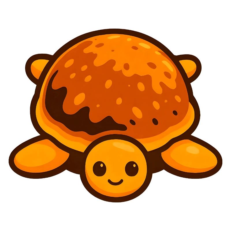 Whimsical Turtle Pancake Style with Bright Shell