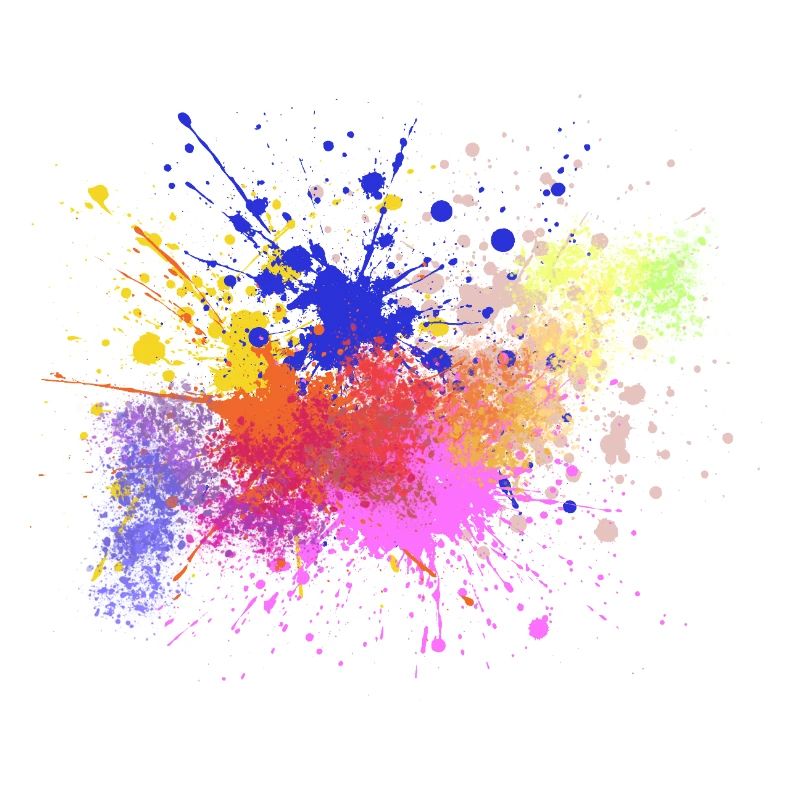 Colored Paint Splashes Art Design