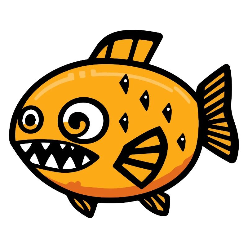 Piranha Fish Halloween Comic Funny