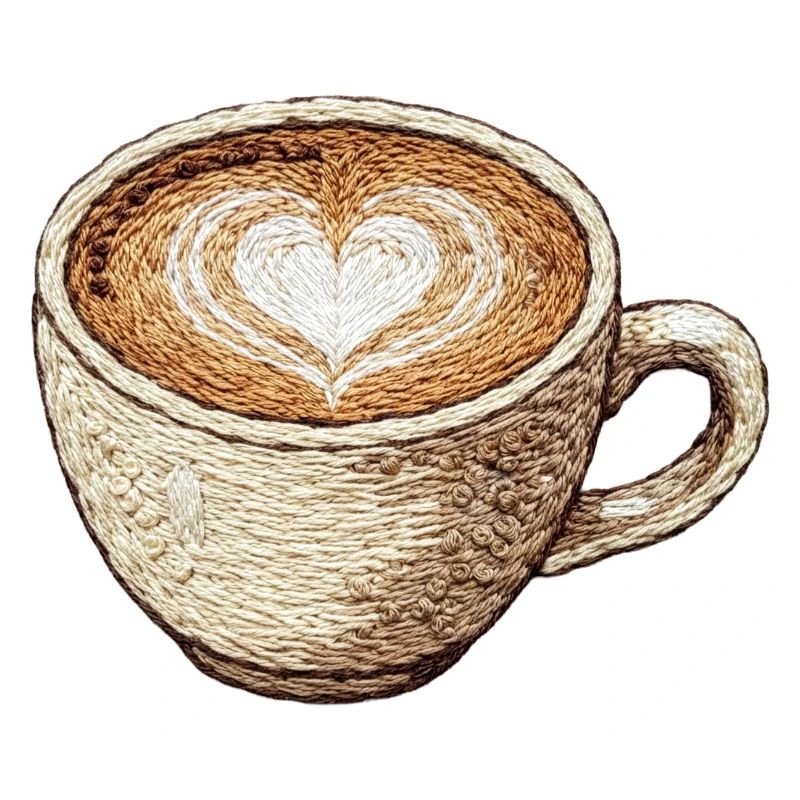 Embroidered cappuccino – coffee lover (printed)