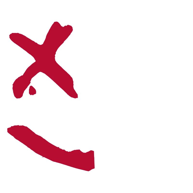 Evil Smile.y Face X-Eyes Graffiti Red White