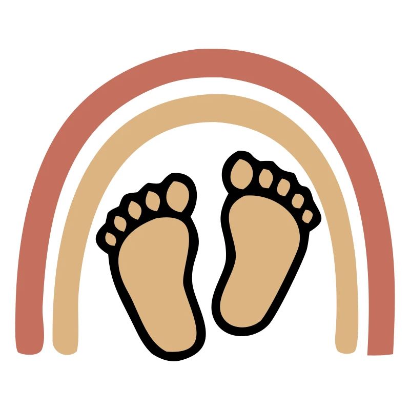 Baby Feet Rainbow Boho